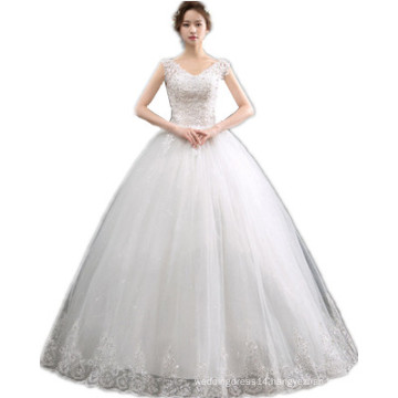 HQ189 Sexy V-neck Simple Wedding Dress Spaghetti Strap Lace Up Lace Cheap Wedding Dress Ball Gown